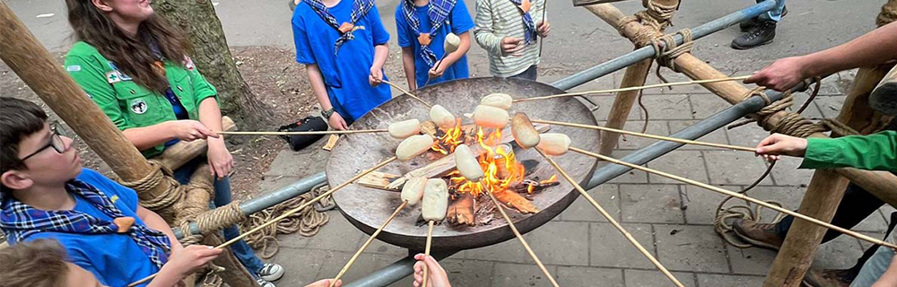 Welpen spelen buiten